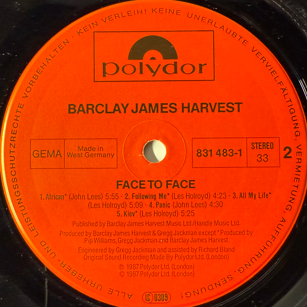 Barclay James Harvest - Face To Face (Германия 1987г.)
