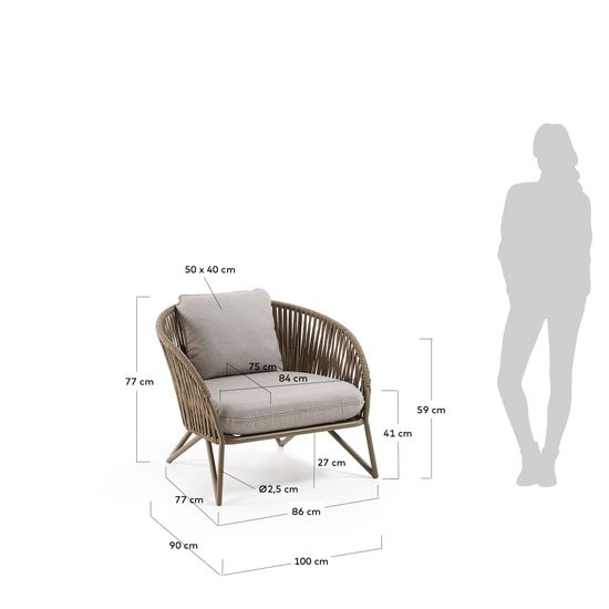 Веревочное кресло Branzie коричневое La Forma Испания
