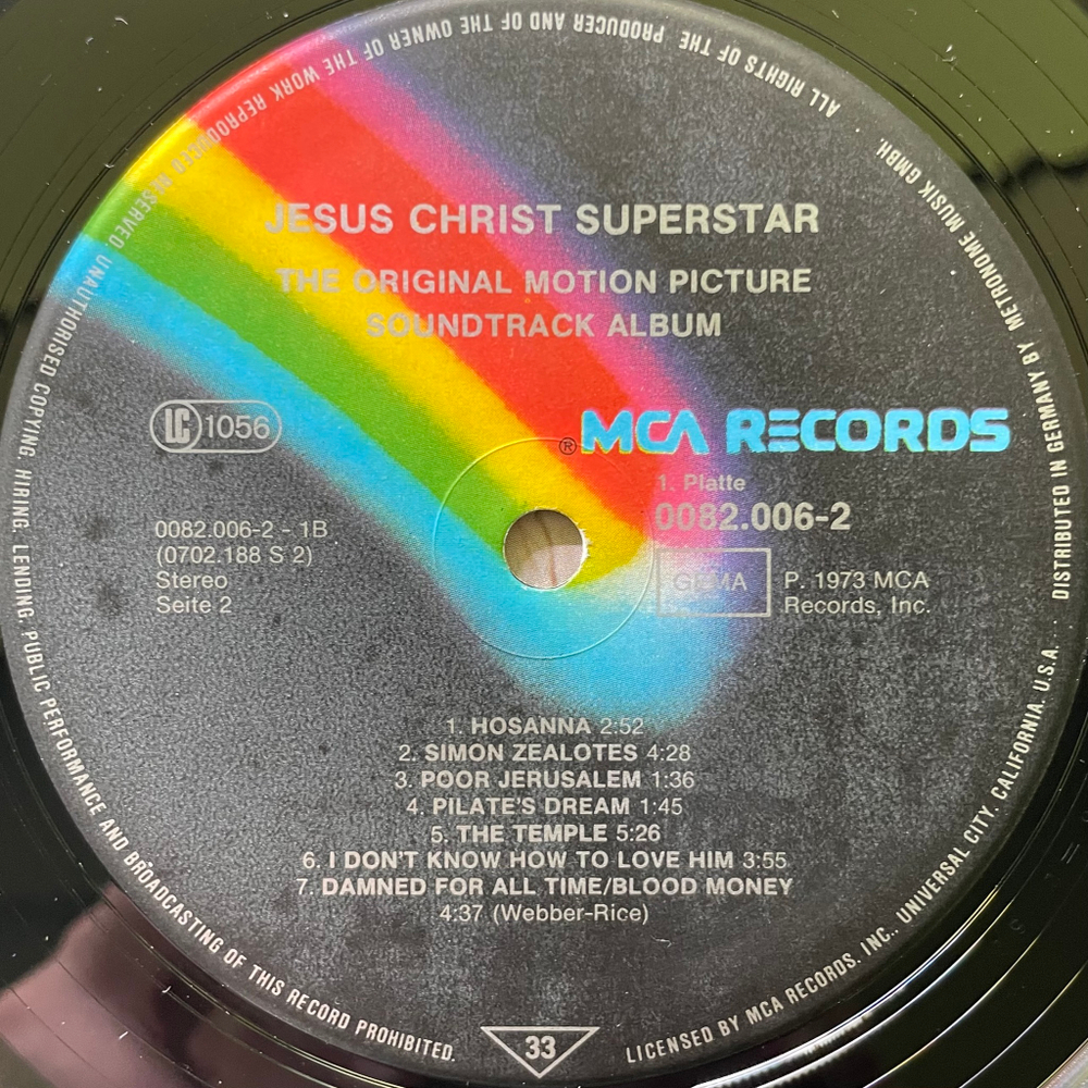 Jesus Christ Superstar - The Original Motion Picture Sound Track Album 2LP (Германия)