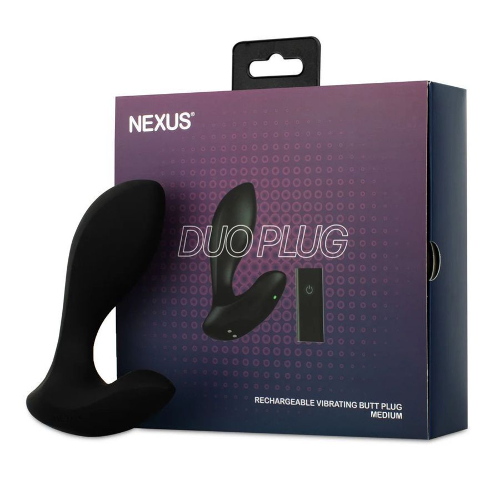 Черная анальная вибровтулка Nexus Duo Plug Medium (Цвет: черный)