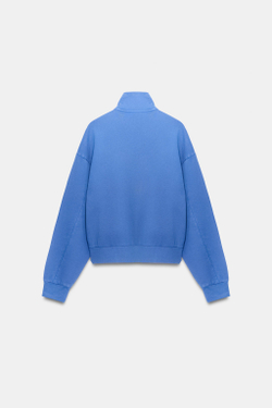 ZARA ХЛОПКОВАЯ КУРТКА НА МОЛНИИ, ЯРКО-СИНИЙ