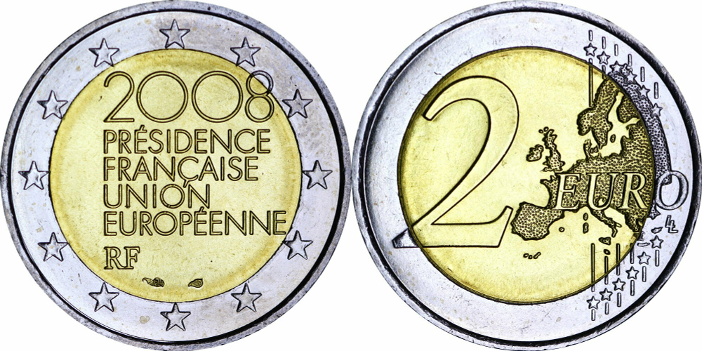 Франция 2 евро, 2008 Председательство Франции в Европейском Союзе UNC