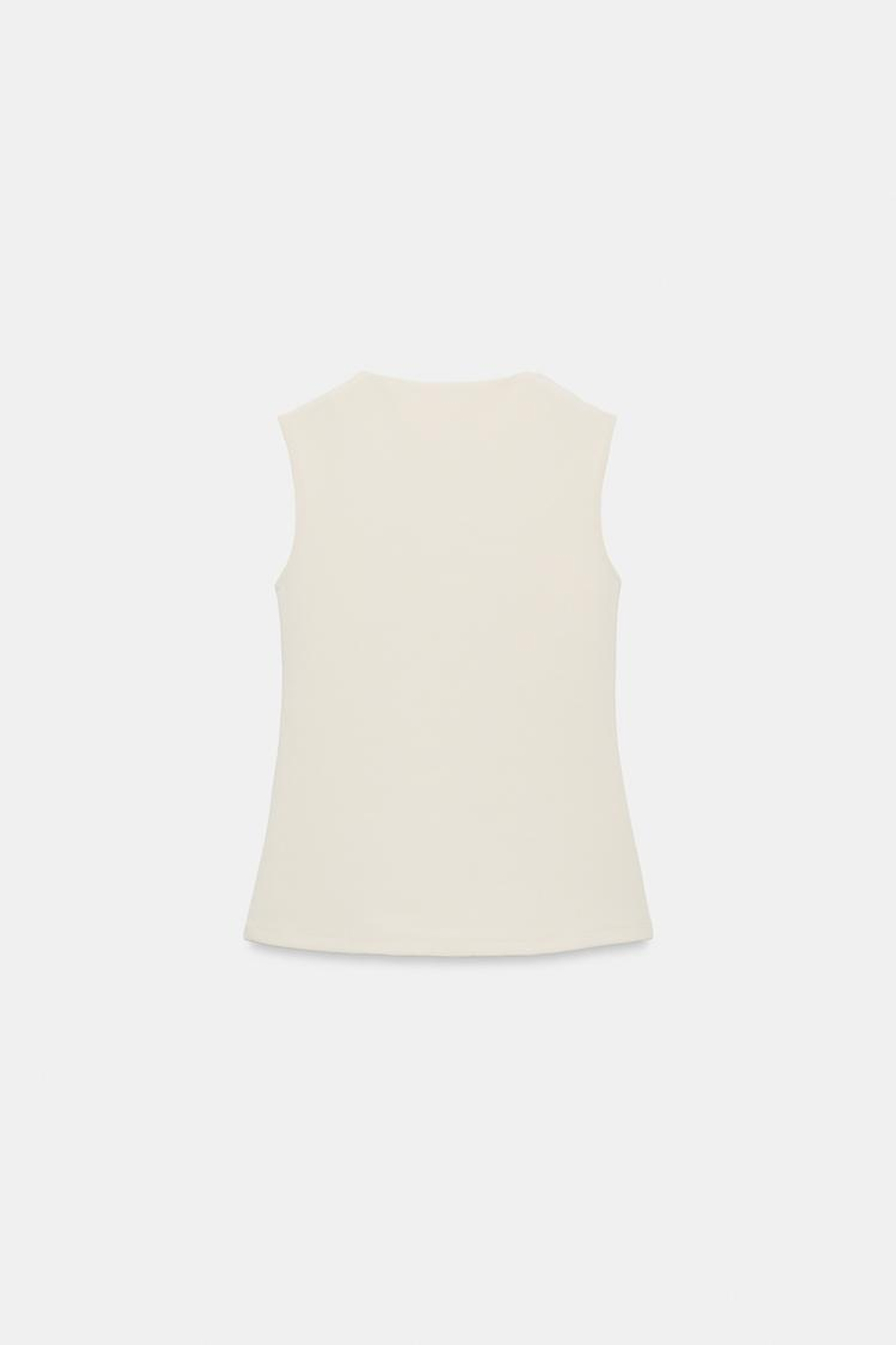 ZARA ЖИЛЕТ С ОБТЯЖНЫМИ ПУГОВИЦАМИ, ЭКРЮ