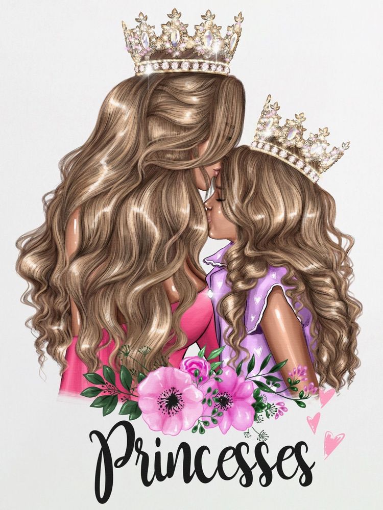 Футболка детская с принтом "Princesses" блондинки (Family look)