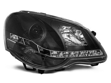 Передние фары VW Polo 4 9N3 daylight black