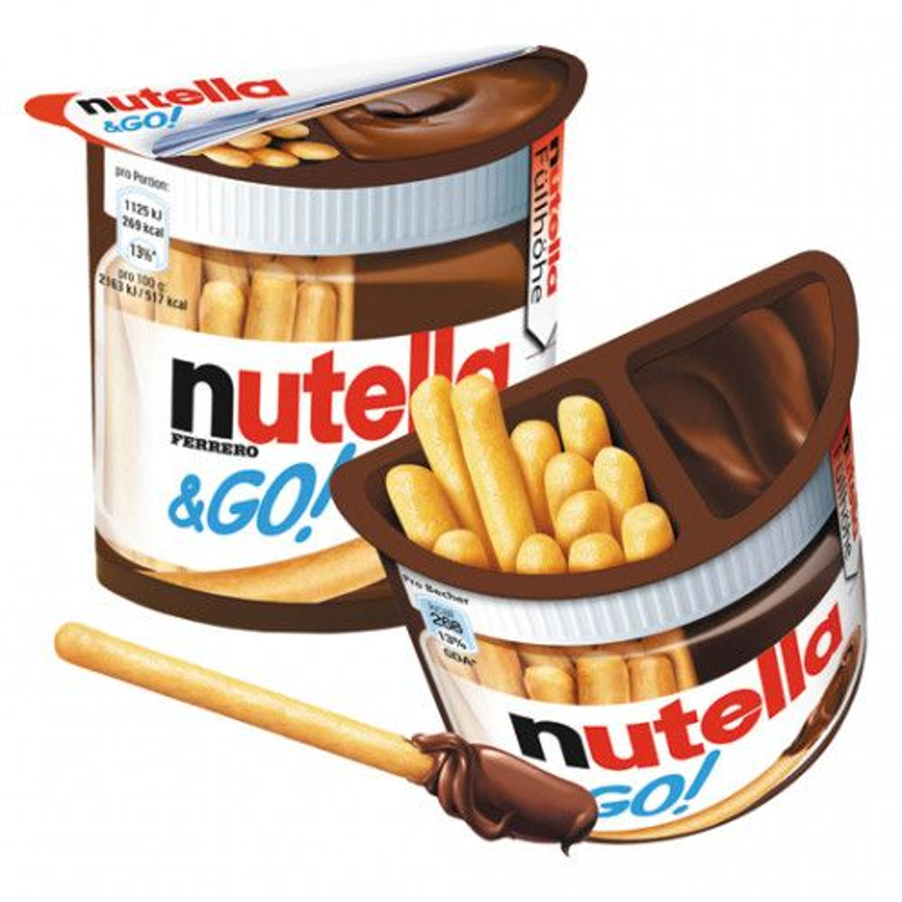 Nutella & Go палочки + шоколадная паста 52гр (12)