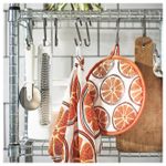 Прихватка IKEA TORVFLY (ТОРВФЛИ), Оранжевый с рисунком, 20 см