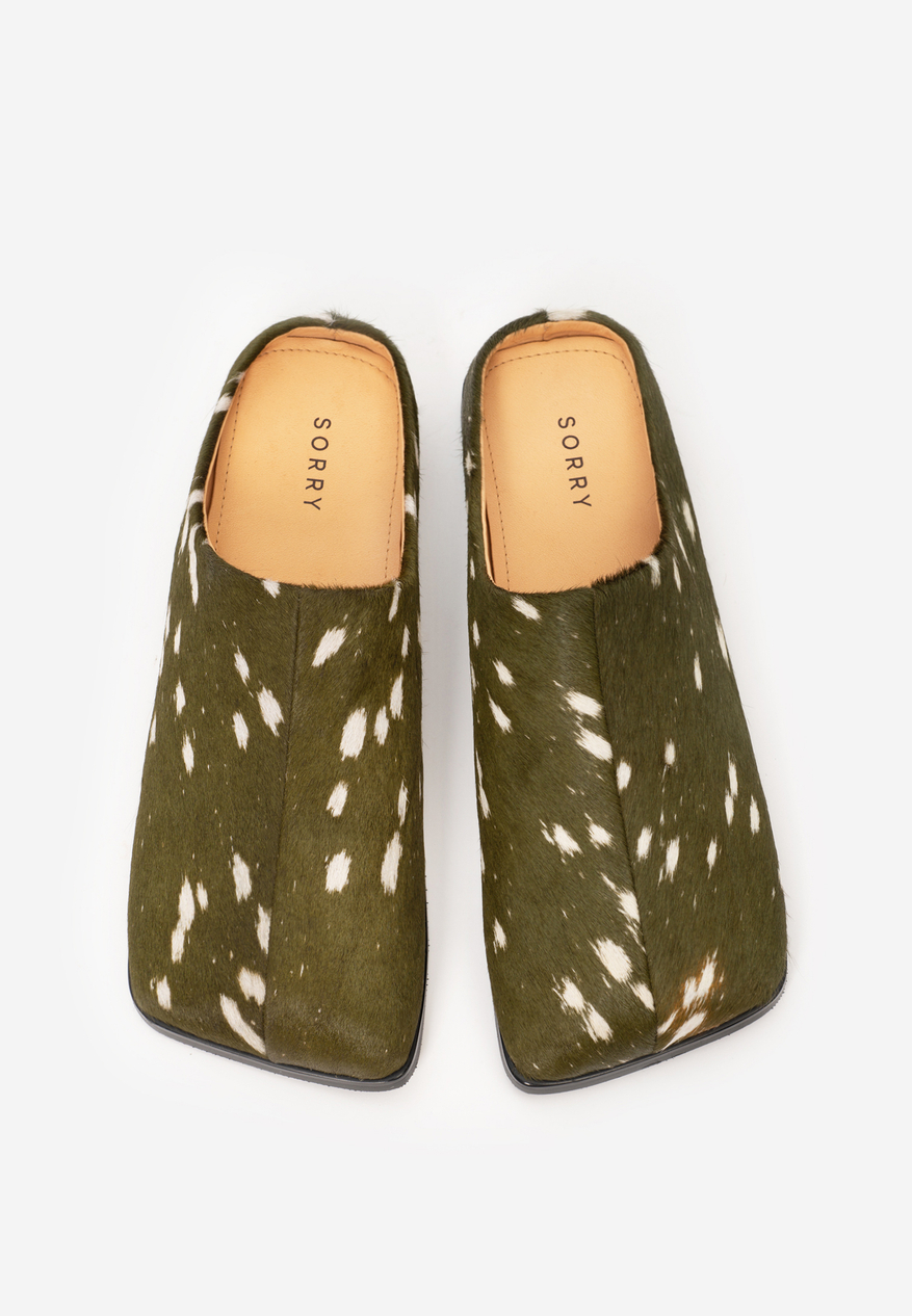 mule square bambi khaki