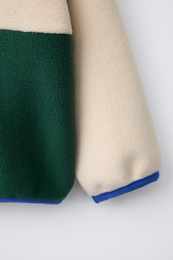 ZARA ФЛИСОВАЯ ТОЛСТОВКА COLORBLOCK, РАЗНОЦВЕТНЫЙ