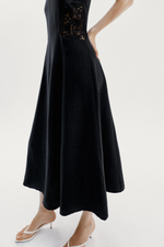 ПЛАТЬЕ МИДИ С КОМБИНИРОВАННОЙ ТАЛИЕЙ — ZARA