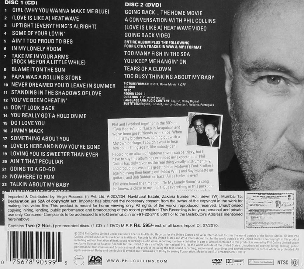 Phil Collins / Going Back (CD+DVD)