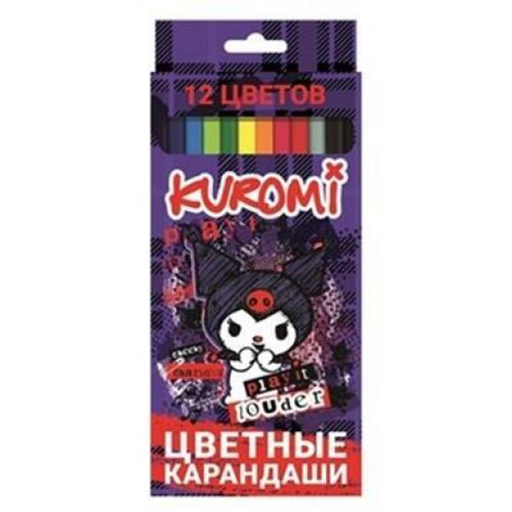 Карандаши цветные пластиковые 12цв. "Kuromi" (Центрум)