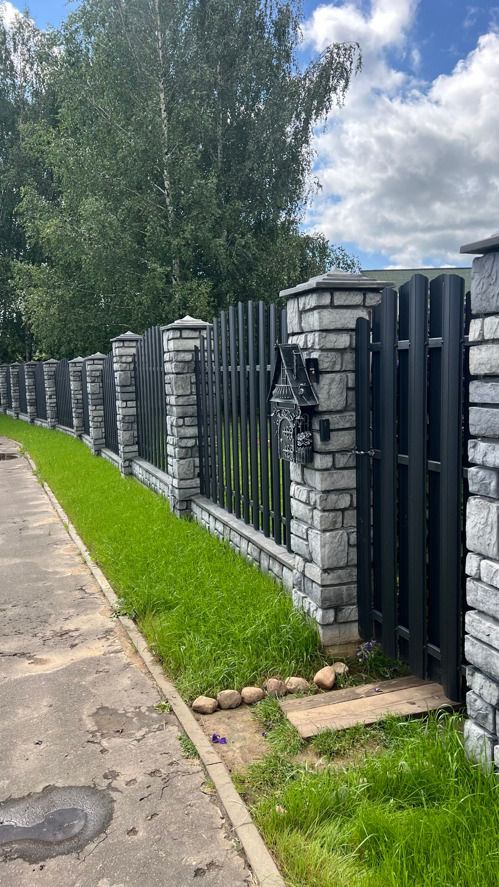 Блок заборный Античный камень, цвет ГРАФИТ