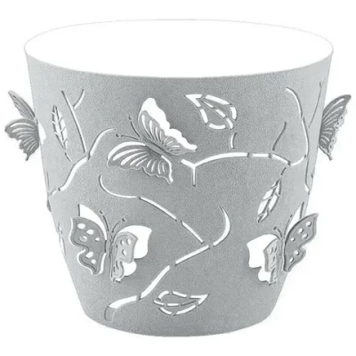 Горшок для цветов Plast Team Butterflies 0,7 л D115 мм круглый 115х105 мм серый шторм