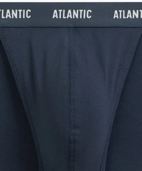 Мужские трусы (3шт) слипы танга Atlantic 3MP-1576, хлопок, темно-синий + светло-зеленый + сине-зеленый