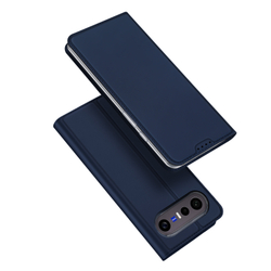 Чехол книжка из кожи синего цвета для Vivo X300 FE 5G (S50 Pro mini), серия Skin Pro Series от Dux Ducis