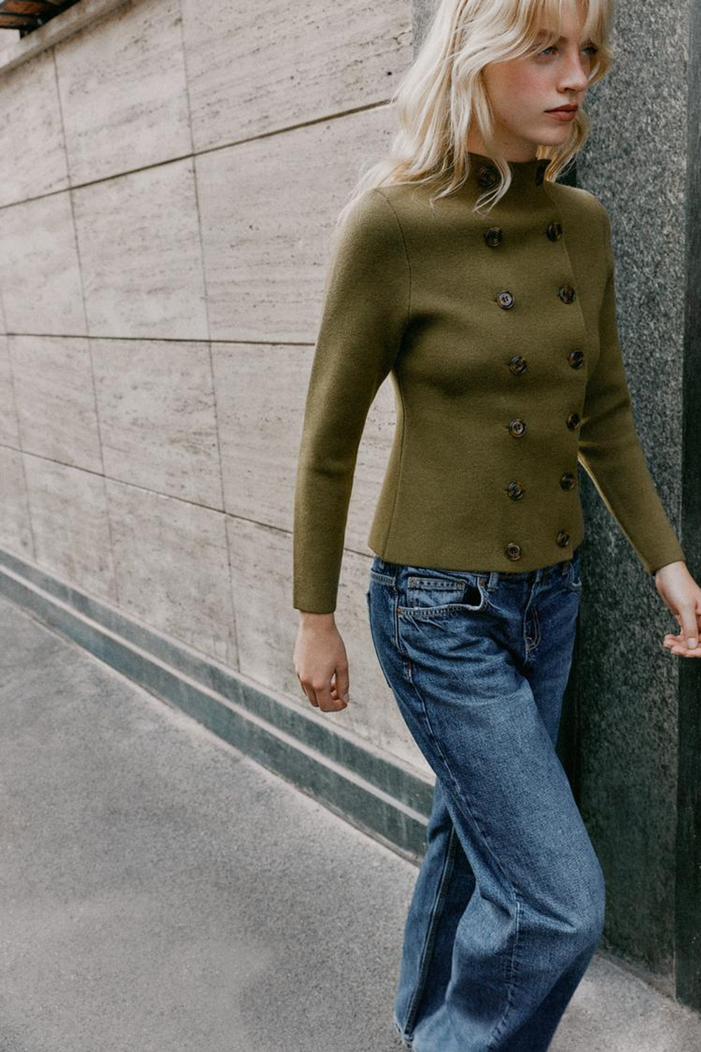 ZARA КАРДИГАН НА ЗАПÁХЕ, ПЫЛЬНЫЙ ХАКИ