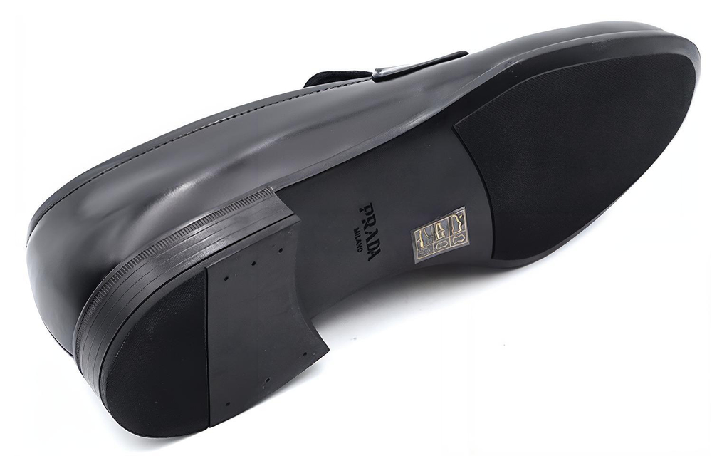 PRADA Brushed Leather Penny Loafers