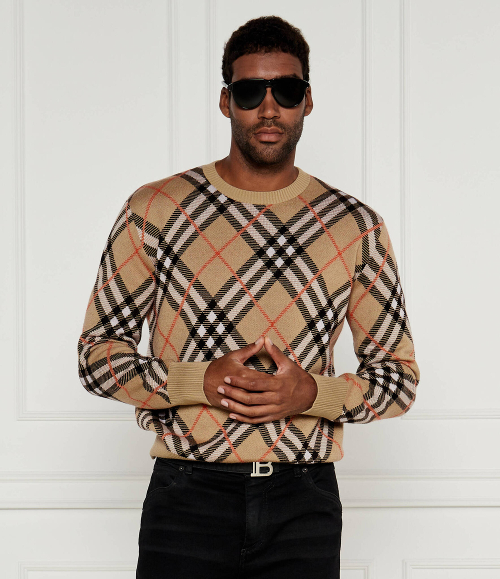 Хлопковый свитер Burberry - бежевый(8093497)