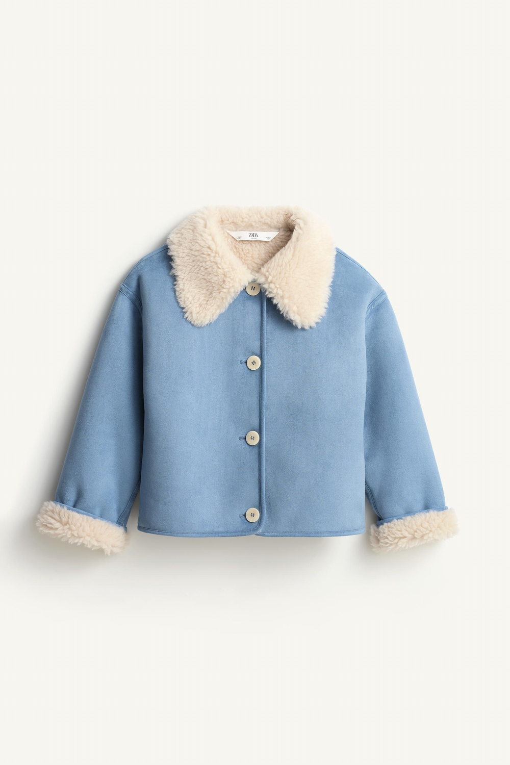 ZARA КУРТКА-ДУБЛЕНКА - LIMITED EDITION, СВЕТЛО-СИНИЙ