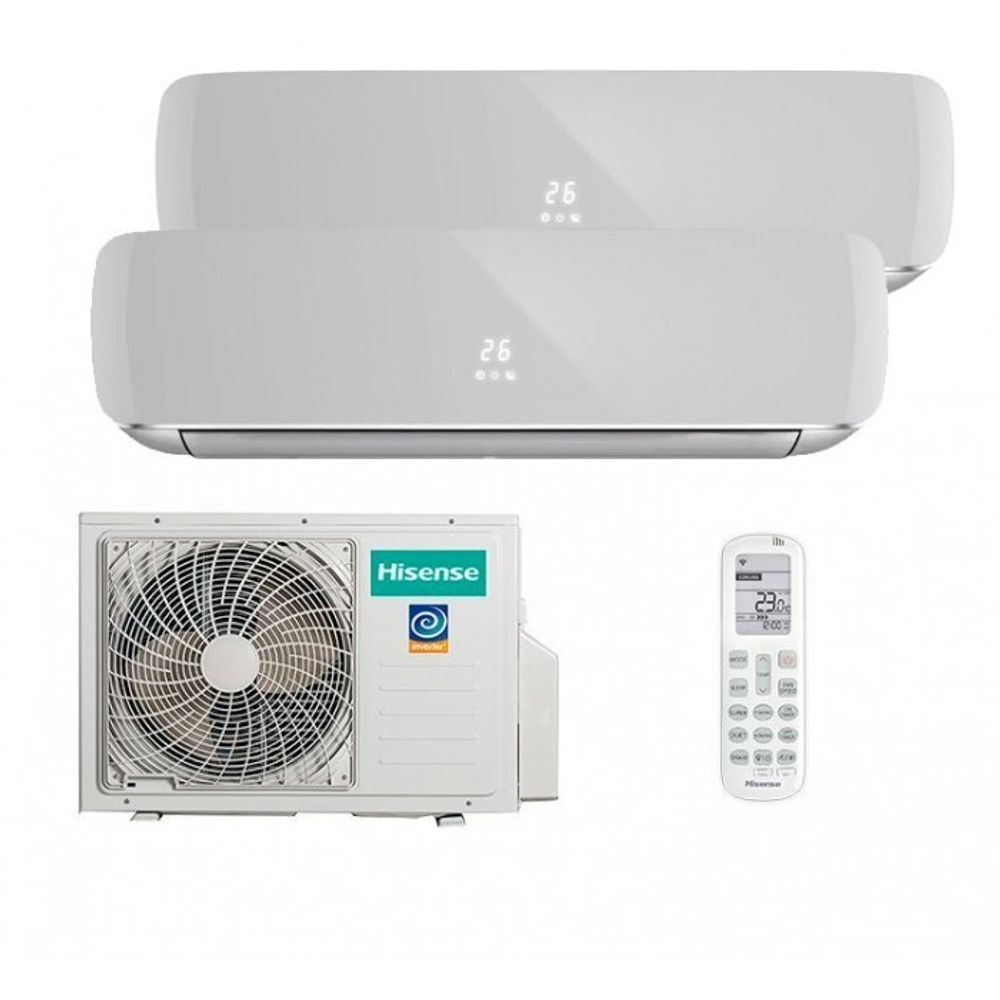 Мульти сплит-система Hisense на 2 комнаты (25+25 кв.м.) Silver R32