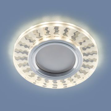 Встраиваемый точечный светильник с LED подсветкой 2248 G5.3 SL/WH зеркальный/белый Elektrostandard