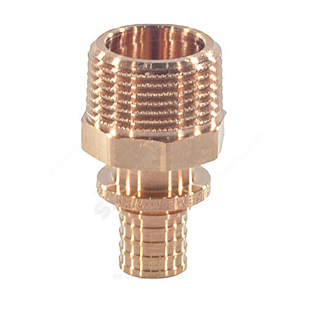 Муфта для PE-X труб аксиальная бронза Дн 16х1/2" НР RAUTITAN RX+ Rehau 14563111001