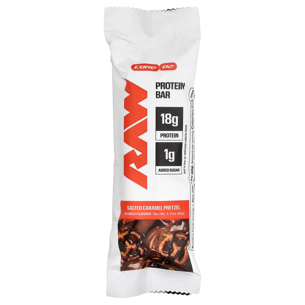 Raw Nutrition, протеиновый батончик, крендель с соленой карамелью, 12 батончиков по 60 г (2,11 унции)