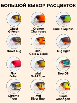 Воблер Крэнк Chubby 38F 38 мм 4 г цвет 25 Lime Stripe Chart
