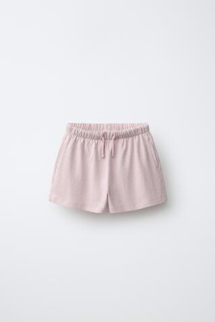 ZARA ОДНОТОННЫЕ ШОРТЫ, БЛЕДНО-РОЗОВЫЙ
