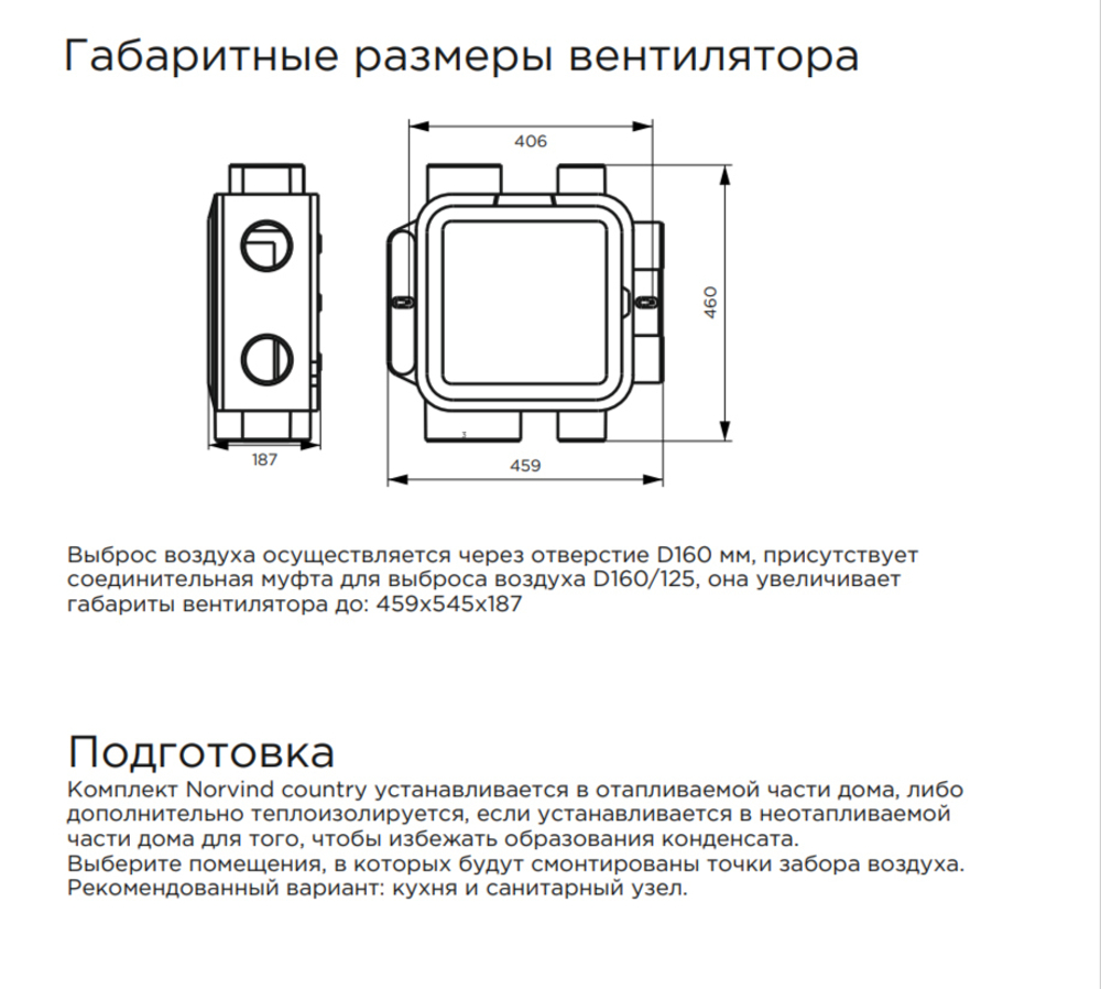 Комплект вытяжной вентиляции Norvind Country