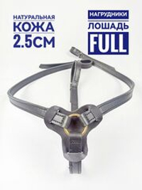Нагрудник для лошади кожаный коб-фулл черный