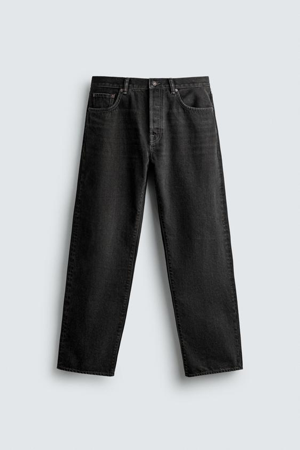 ZARA ДЖИНСЫ STRAIGHT FIT, ЧЕРНЫЙ