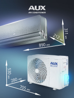 Настенная сплит-система AUX ASW-H09A4/AF-R2DI + AS-H09A4/AF-R2DI, белый