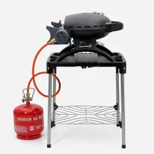 Портативный газовый гриль O-GRILL 500MT bicolor black-blue + адаптер А, 1 горелка