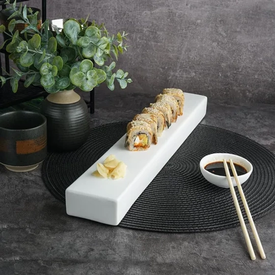 Блюдо прямоугольное 43*7 см h3,5 см брусок для закусок White Matt Panasia P.L. Proff Cuisine [1]