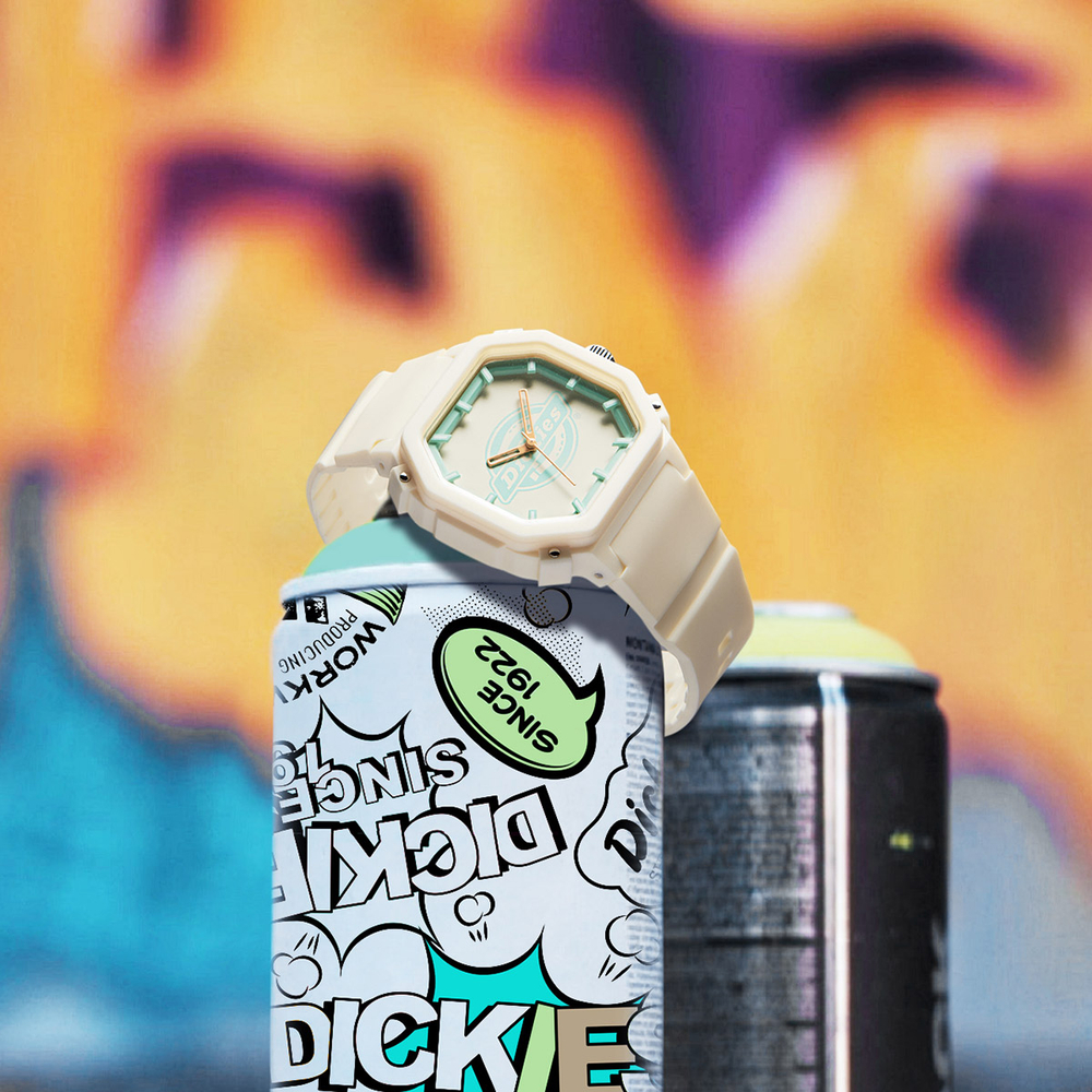 Dickies Wrist Watch Quartz Movement Silicone Strap Black Dial Unisex Couple Sports Watches