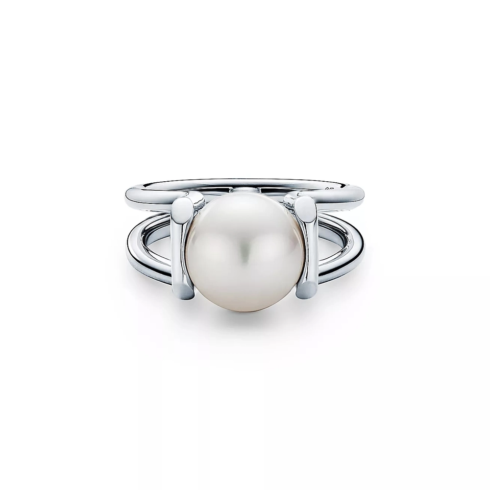 Кольцо из серебра 925 с жемчугом, Tiffany💝💠 ✨premium✨ В наличии