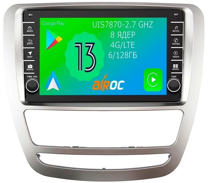 Магнитола для Sollers ST6 (взамен монохром экрана) - Airoc AB-3305 (кнопки и крутилки), Android 13, Быстрая, SIM-слот, CarPlay
