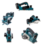 СУПЕР ЦЕНЫ! КОМПЛЕКТ: Аккумуляторный рубанок Makita LXT 18 В, ДВА Аккумулятора 3,0 Ач, Зарядное устройство, КЕЙС, Макс. ширина строгания 82 мм, глубина 2 мм, Мах глубина выборки четверти 9 мм DKP180RFE