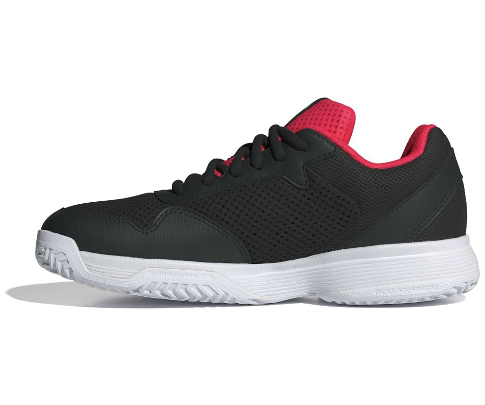 Детские теннисные кроссовки Adidas Courtflash K - cloud white/silver metallic/core black
