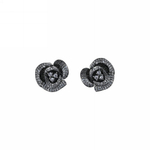Серьги-пуссеты розы — Caviar Jewellery, черный, фото 3