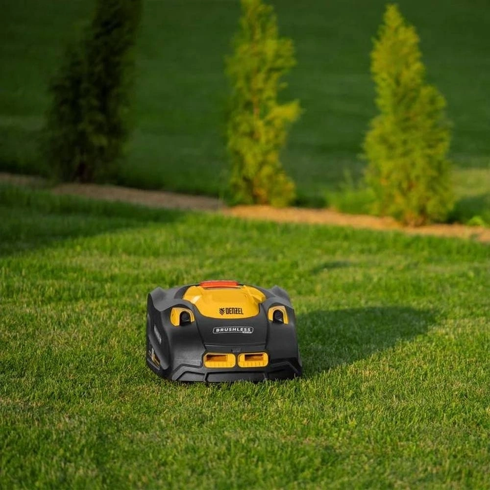 Робот-газонокосилка Grass Master 1000, ультразвуковой датчик, 3 Ач, LCD дисплей, Wi-Fi // Denzel