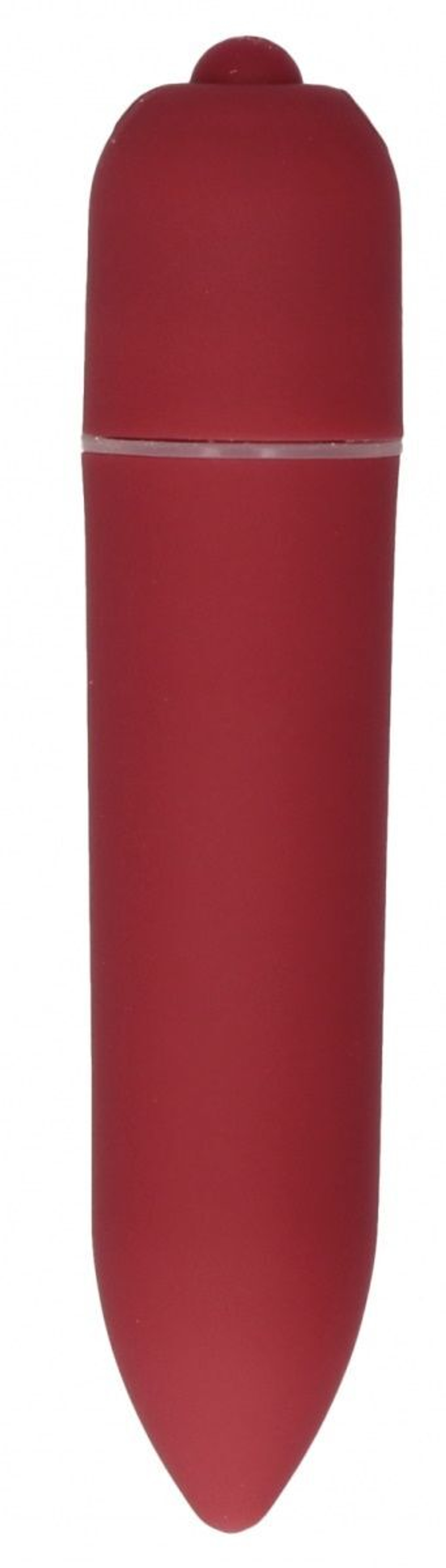 Красная удлинённая вибропуля Power Bullet Black - 8,3 см. (Цвет: красный)