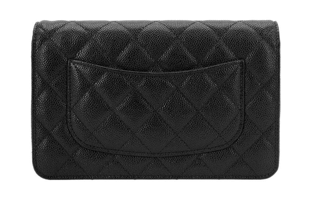 CHANEL Grain Litchi Grain Calfskin Shoulder Bag, Crossbody Bag, Wallet Women"s Black