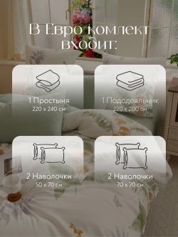 Мако сатин постельное белье евро