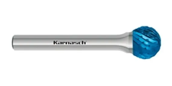 Борфреза твердосплавная Karnasch форма F, 6х18х6х50 мм, насечка HP-6, покрытие Blue-Tec, арт. 11.5054-030