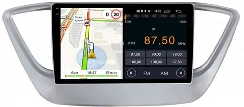 Магнитола для Hyundai Solaris 2 2017-2022, Solaris HS 2024+ (рамка серебро) - Parafar PF766RN2K на Android 13, Быстрая, QLED+2K, CarPlay, 4G SIM-слот