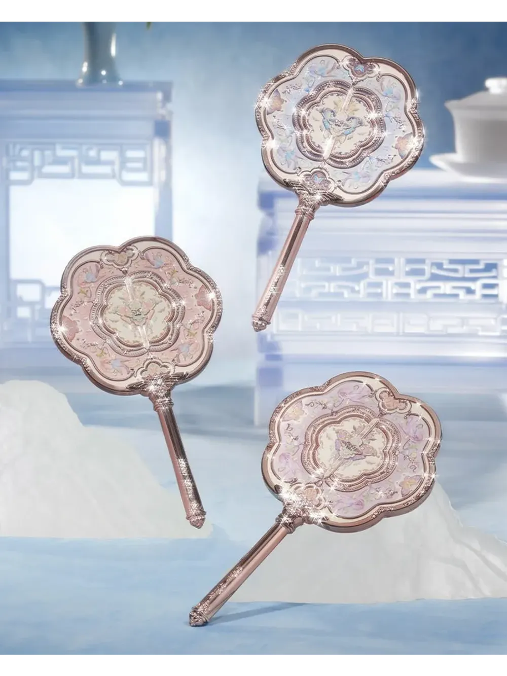 Ручное зеркало Flower Knows Butterfly Cloud Collar Hand Mirror - Lotus Pink