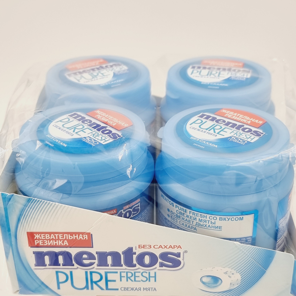 Жевательная резинка Mentos Pure Fresh свежая мята, (100x4) 400 г